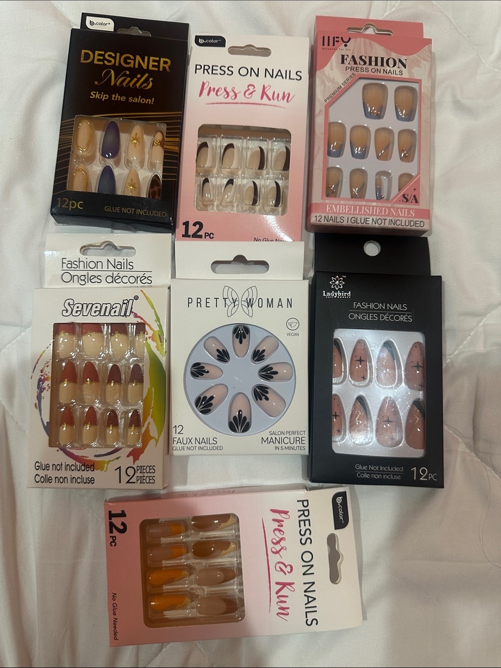 Set Assorted Nude & Pink Press-On Nails - Multi-Brand Pack - Picture 3 of 4